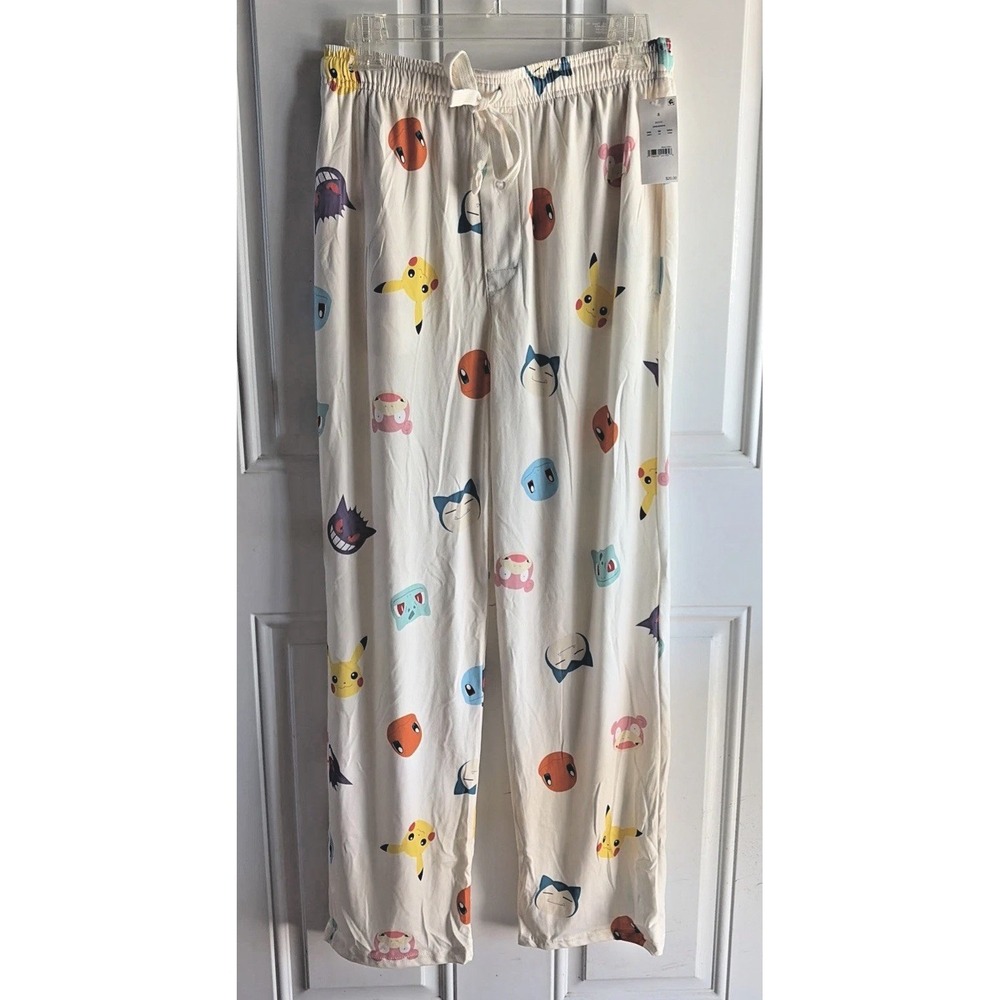 Pokemon Beige Sleepwear Bottoms - Size Adult Small
